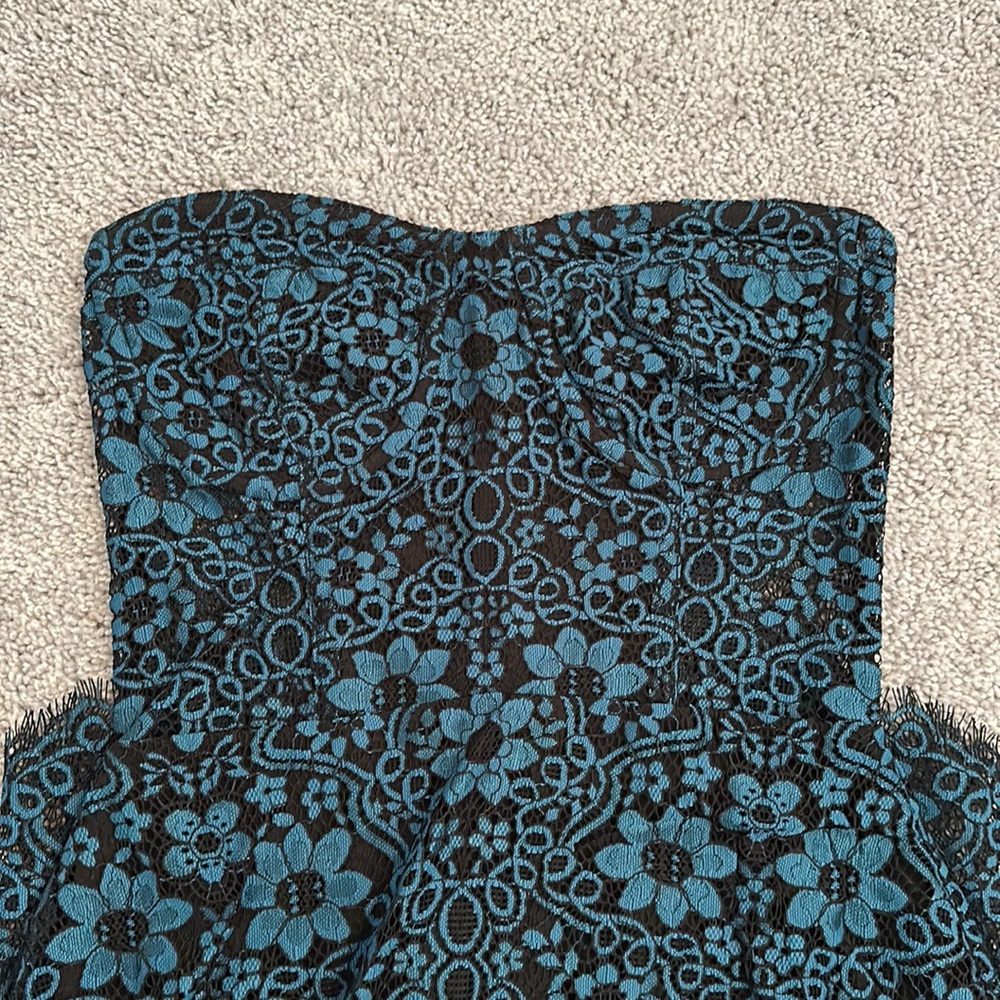 For Love & Lemons Sophia Bustier Dress in blue and black NWT - Picture 10 of 10
